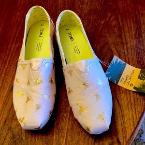 Toms Venice Collection Lavender/Gold canvas flats